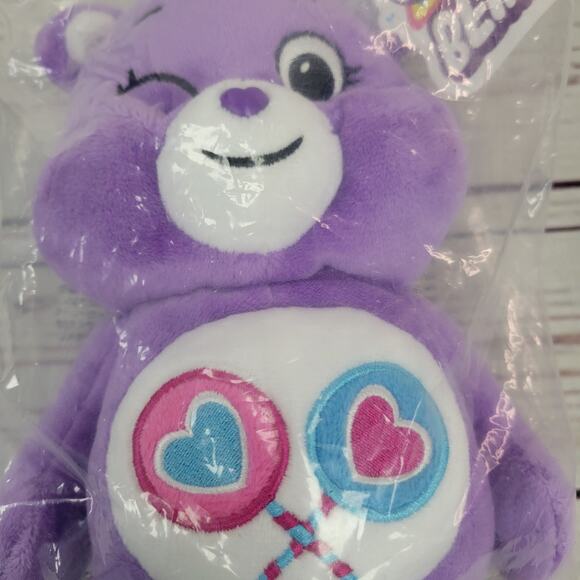 Care Bears Share BEAR 10" Plush Teddy Stuffed Animal Winking, Purple Lollipops - Picture 2 of 5
